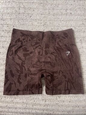 Gymshark Brown Camo Seamless Bike Shorts